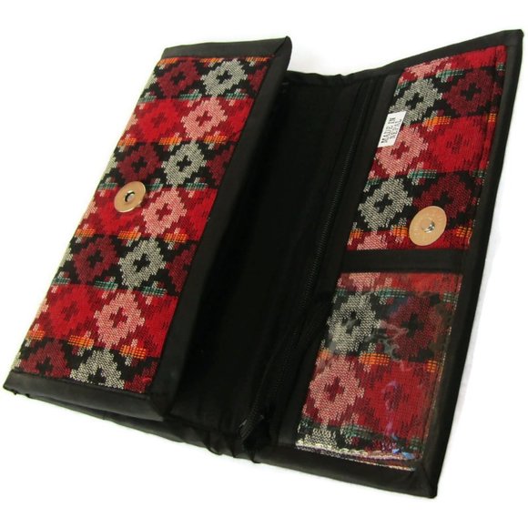 NEW ~ Womens Wallet Boho Hippie Handmade in Nepal Snap Stud Close 21cm x 11cm - Picture 3 of 6